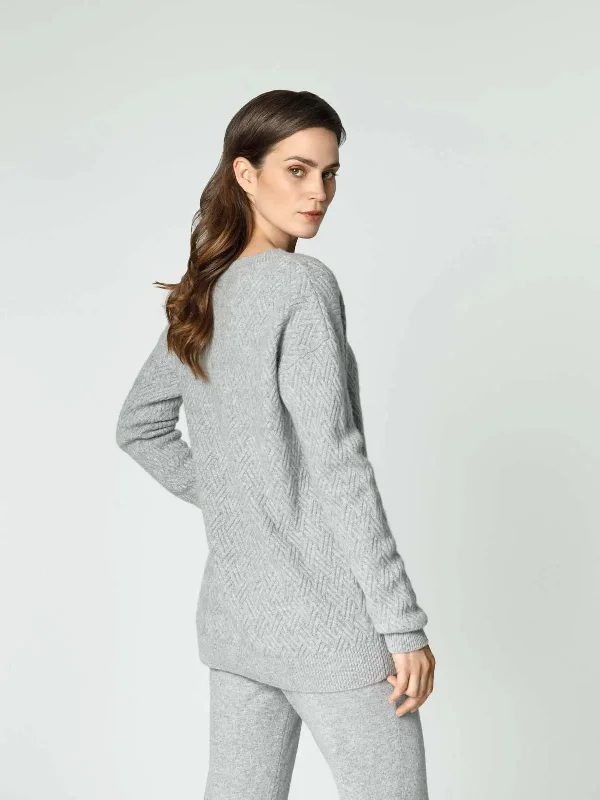 Structure knit cashmere jersey