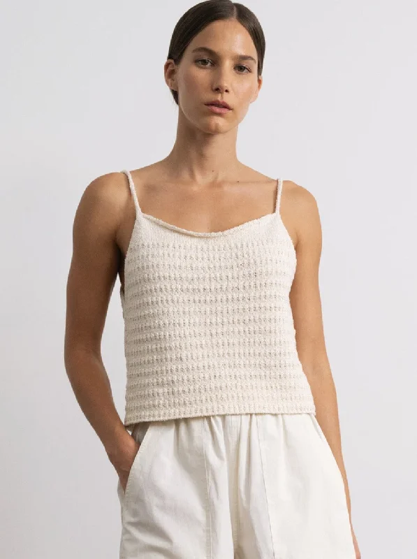 Myra Tank, Organic Cotton Bouclé, Ecru