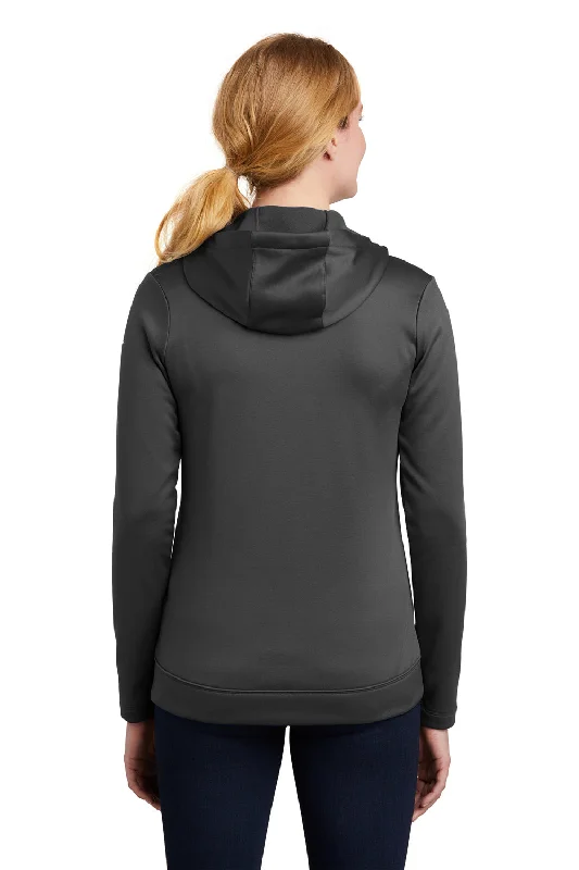 Nike Womens Therma-Fit Moisture Wicking Fleece Full Zip Hooded Sweatshirt Hoodie - Anthracite Grey