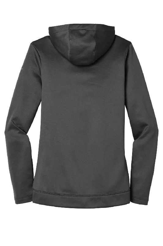 Nike Womens Therma-Fit Moisture Wicking Fleece Full Zip Hooded Sweatshirt Hoodie - Anthracite Grey