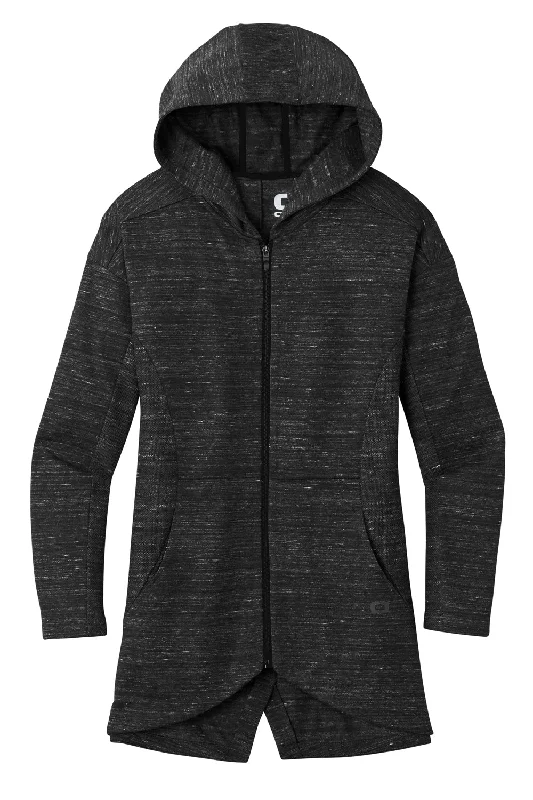 Ogio Womens Flux Full Zip Hooded Sweatshirt Hoodie - Heather Blacktop