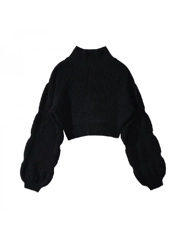 Patchwork Turtleneck Knitting Pullover