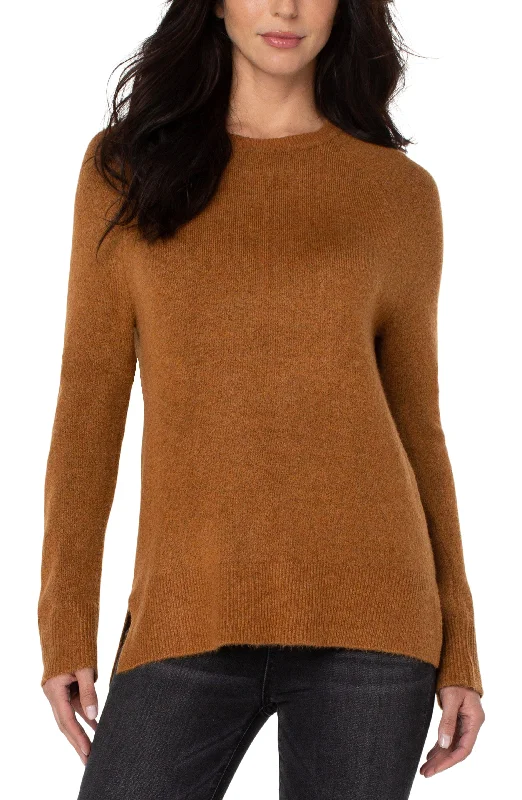 Raglan Sweater With Side Slit