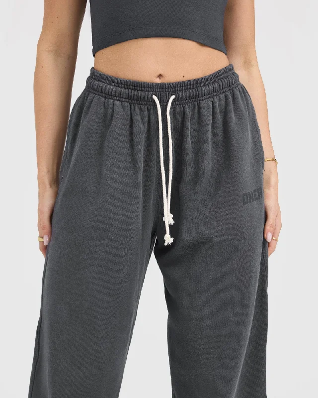 Raw Lounge Wide Leg Joggers | Coal