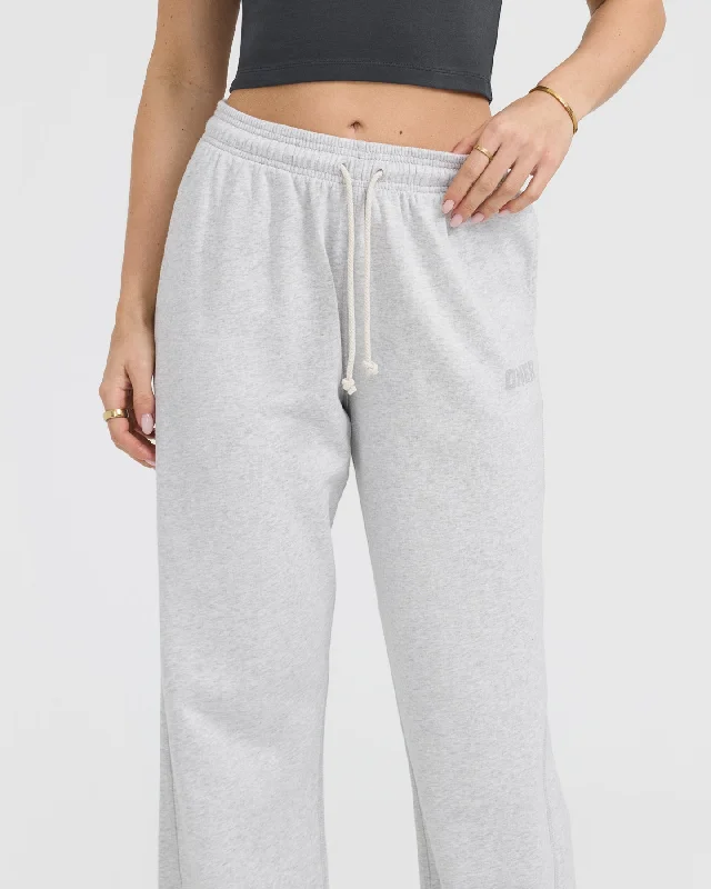 Raw Lounge Wide Leg Joggers | Light Grey Marl