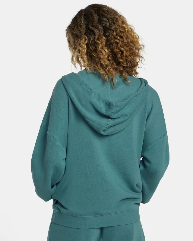 Rose Machado Thrift Zip-Up Hoodie - Teal