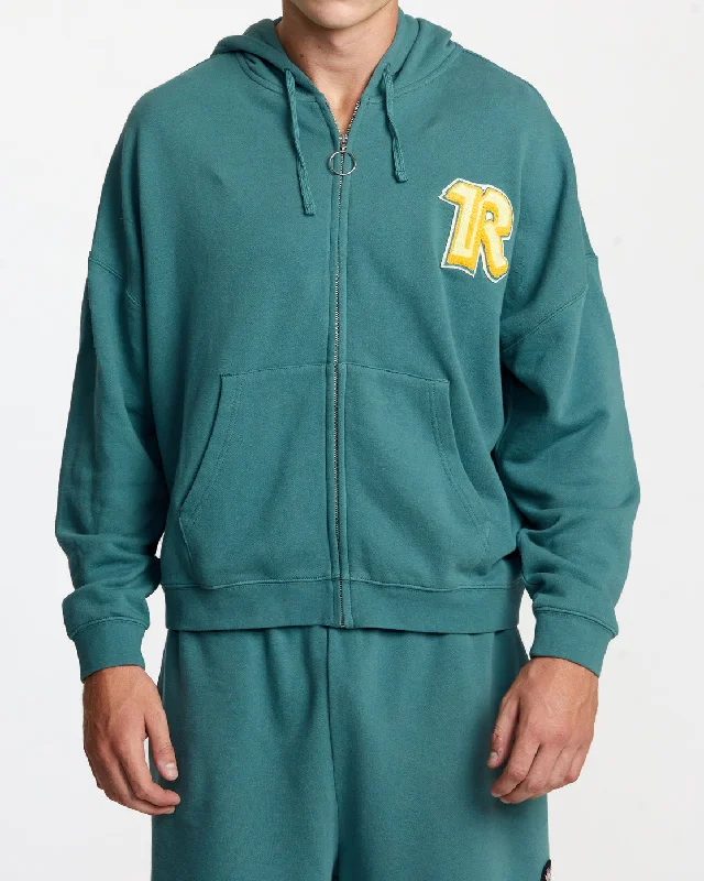 Rose Machado Thrift Zip-Up Hoodie - Teal