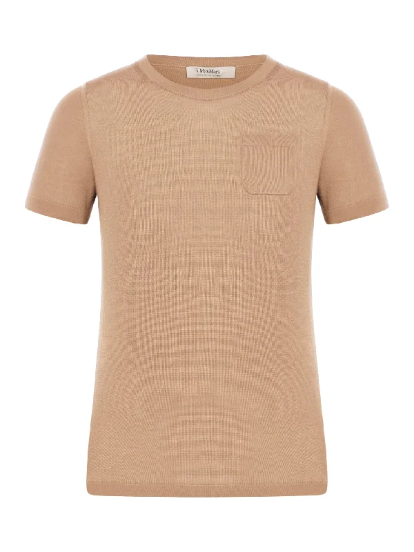 Crew-neck T-shirt in wool yarn