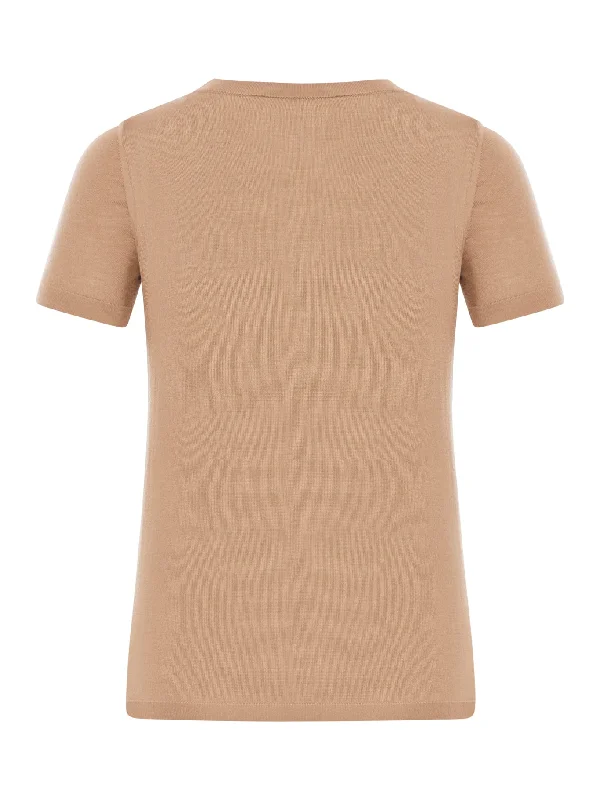 Crew-neck T-shirt in wool yarn