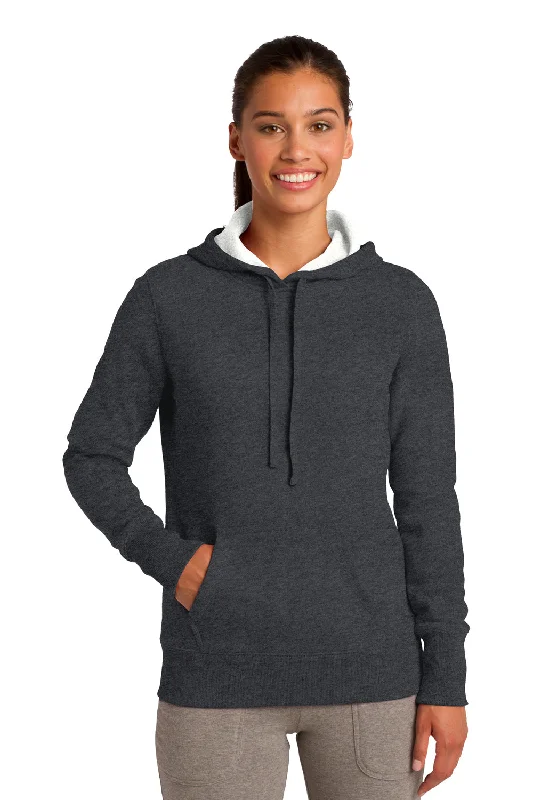 Sport-Tek Womens Shrink Resistant Fleece Hooded Sweatshirt Hoodie - Heather Graphite Grey