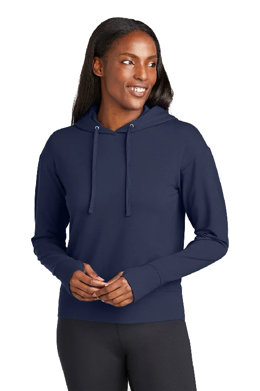 Sport-Tek Womens Sport-Wick Moisture Wicking Flex Fleece Hooded Sweatshirt Hoodie - True Navy Blue