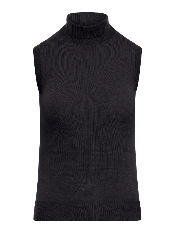 Sleeveless turtleneck sweater