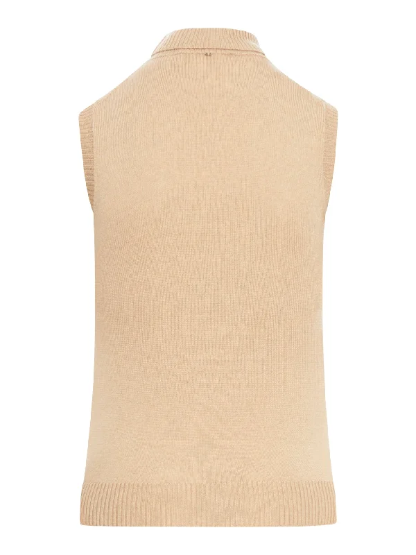 Sleeveless turtleneck sweater