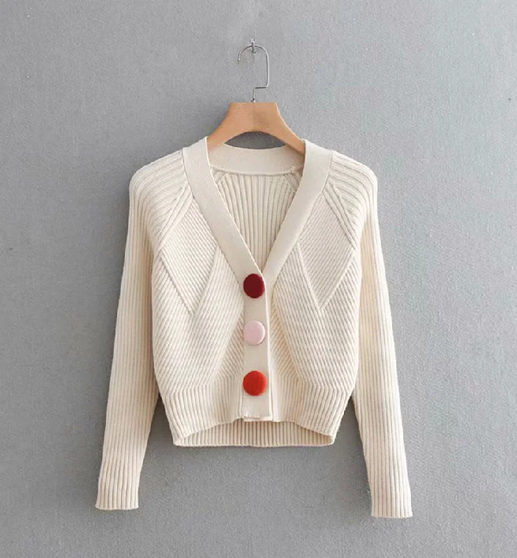 Sweater Simple Cardigan Long Sleeve Sweater     S4380