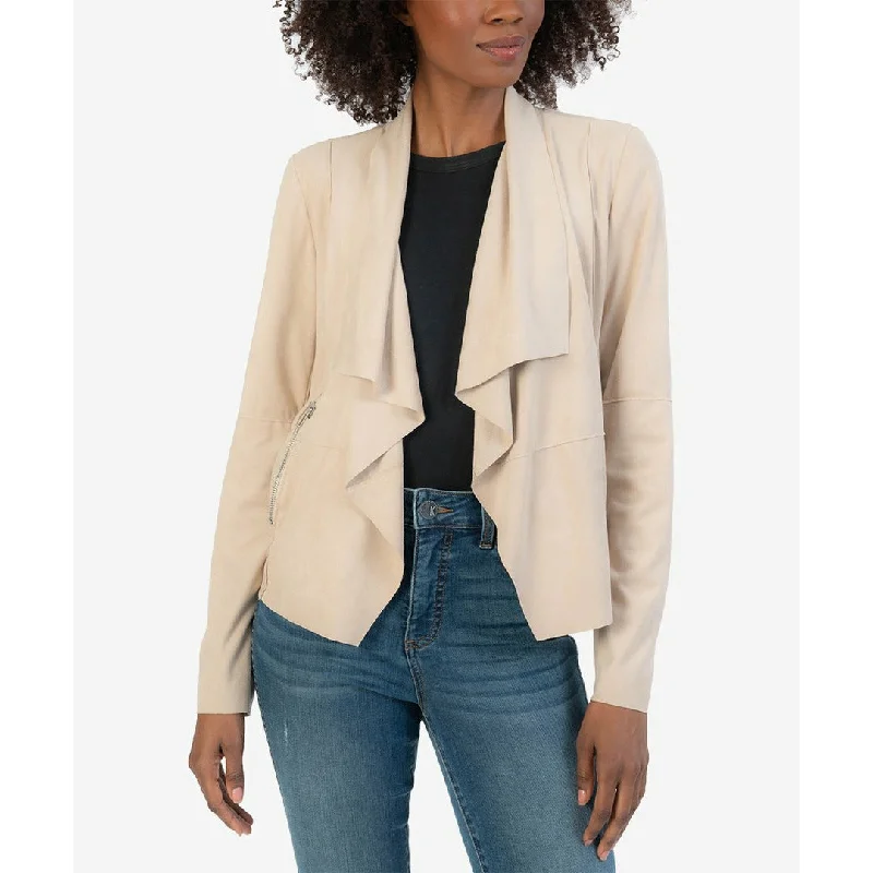 Abigail Faux Suede Drape Jacket