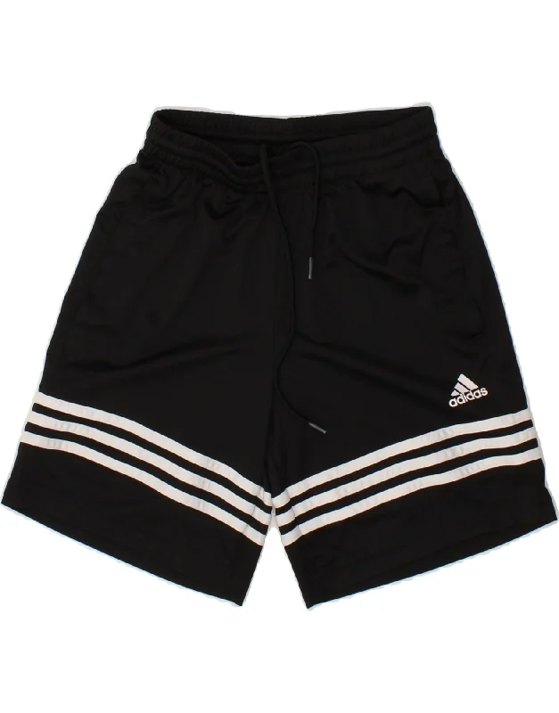 ADIDAS Womens Aeroready Sport Shorts UK 4 XS Black Striped Polyester