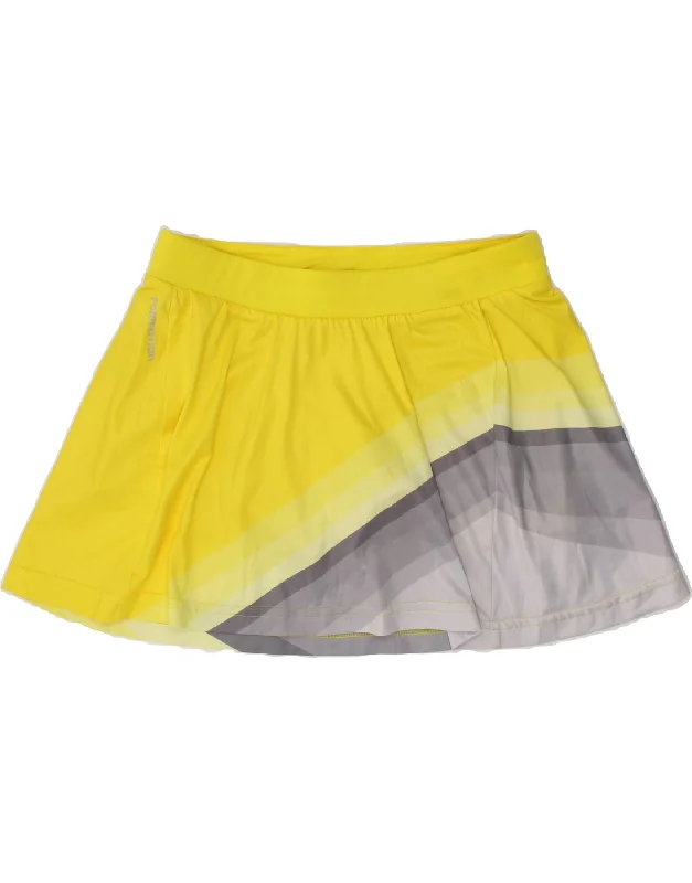 ADIDAS Womens Climalite Skort UK 0-2 2XS Yellow Colourblock Polyester