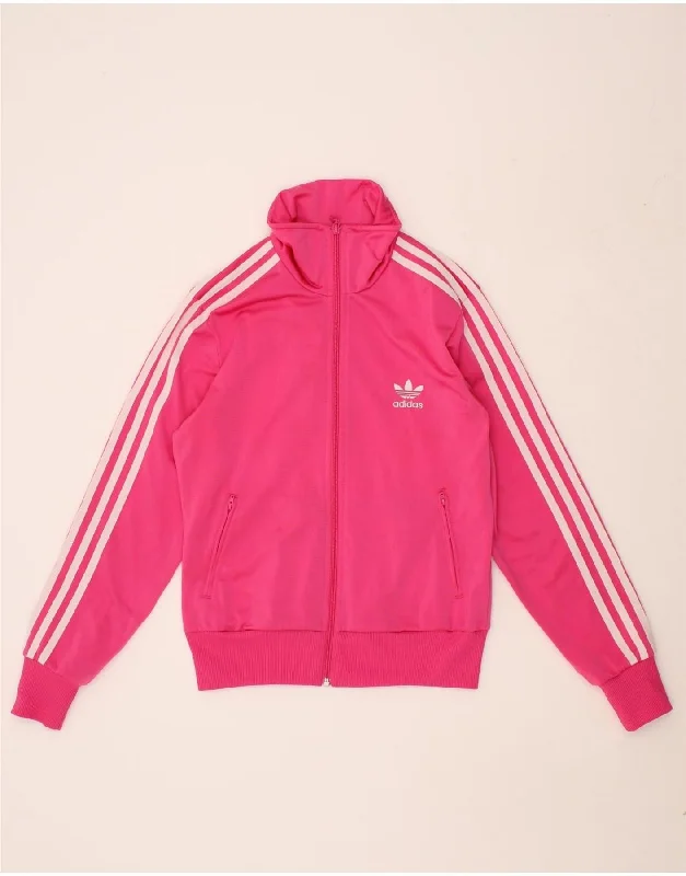 ADIDAS Womens Graphic Tracksuit Top Jacket EU 38 Medium Pink Polyester