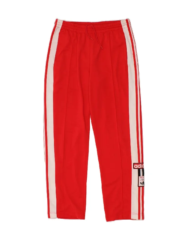 ADIDAS Womens Graphic Tracksuit Trousers UK 14 Large Red Colourblock