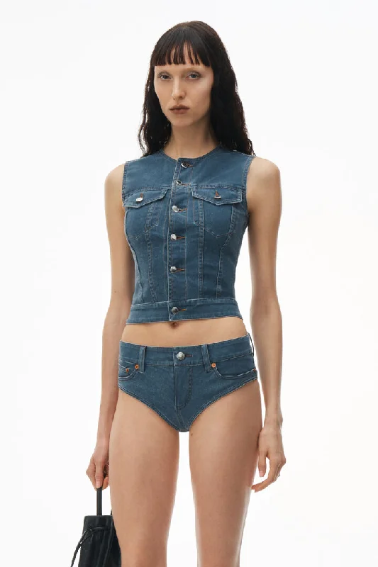 ALEXANDER WANG Women Trompe Loeil Denim Fitted Vest