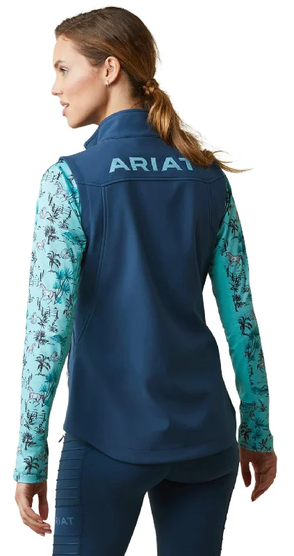 Ariat women softshell vest - Deep Petroleum / mosaic blue