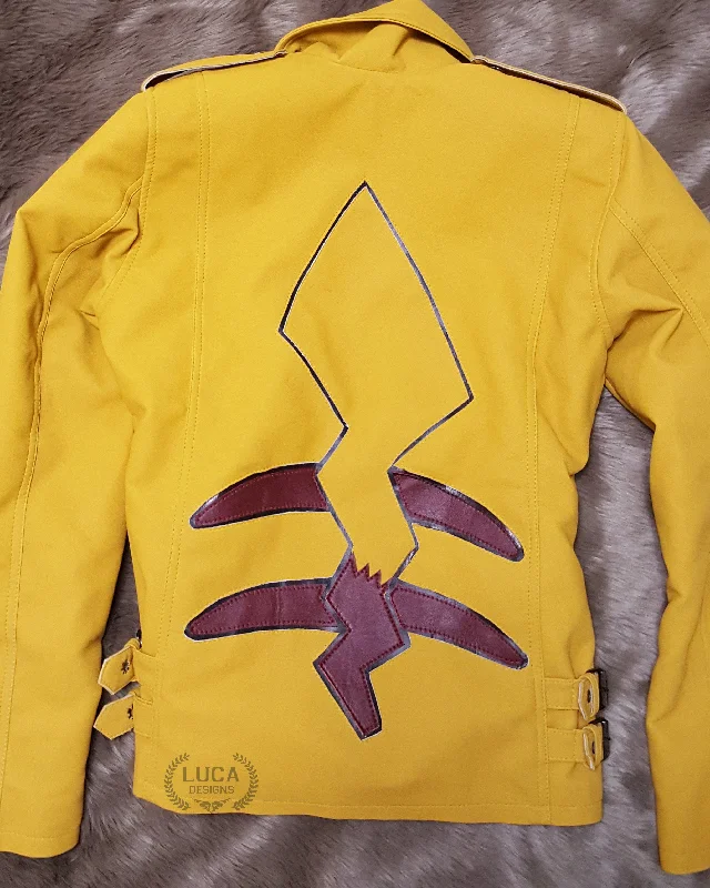 Womens Nintendo Pokemon Pikachu Leather Jacket Yellow