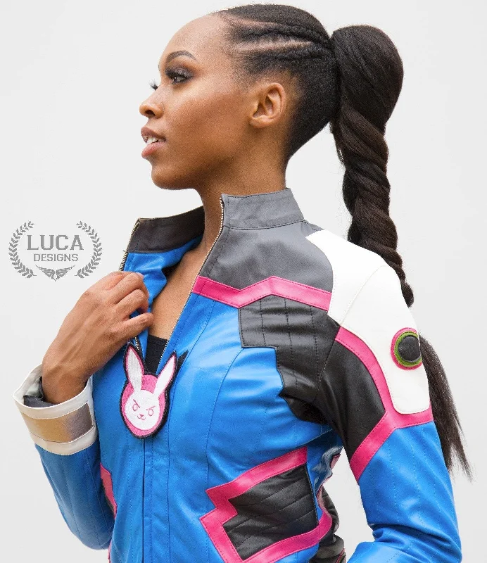 Women's D.Va Blue Leather Jacket