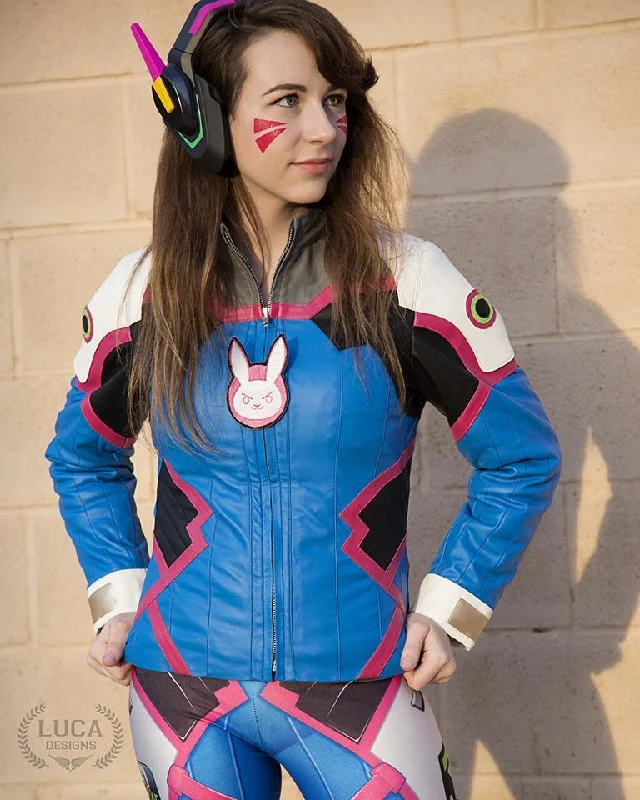 Women's D.Va Blue Leather Jacket