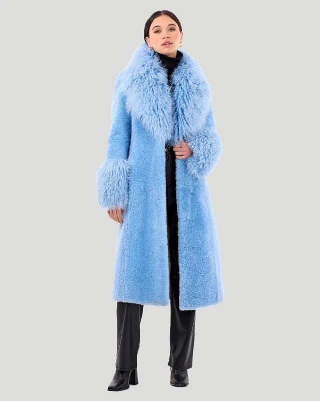 Select Cashmere Goat Short Coat With Select Mongolian Goat Shawl Collar And Cuffs