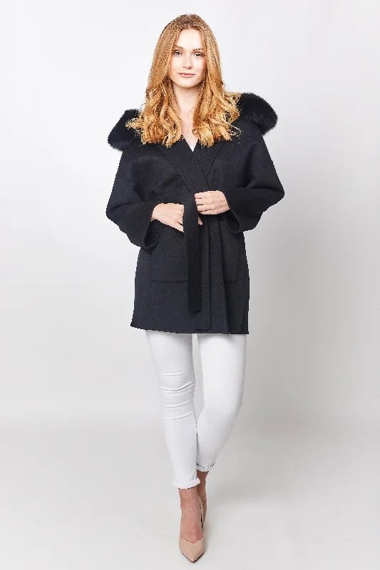 Constance Cashmere Coat - Black