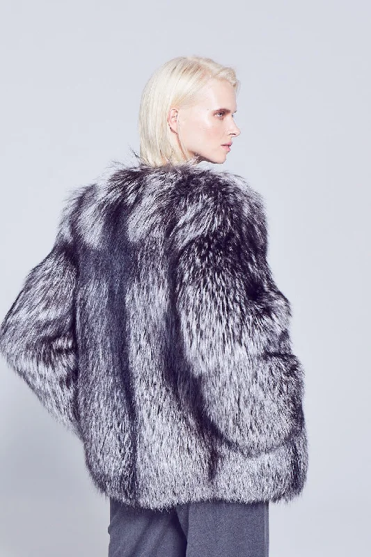 Demi Silver Fox Fur Jacket