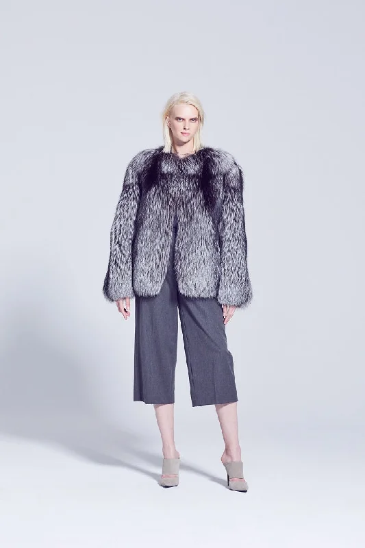 Demi Silver Fox Fur Jacket