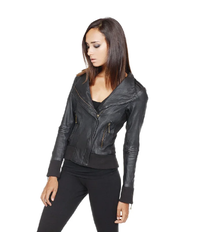 diamond leather jacket - size 4