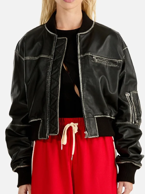 Hadley Worn Leather Biker Jacket