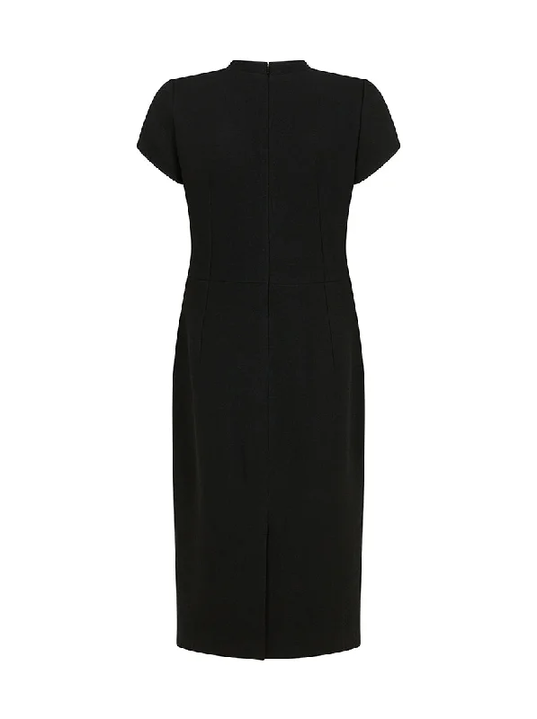 Hollie Tailored Wool Crepe Black Dress