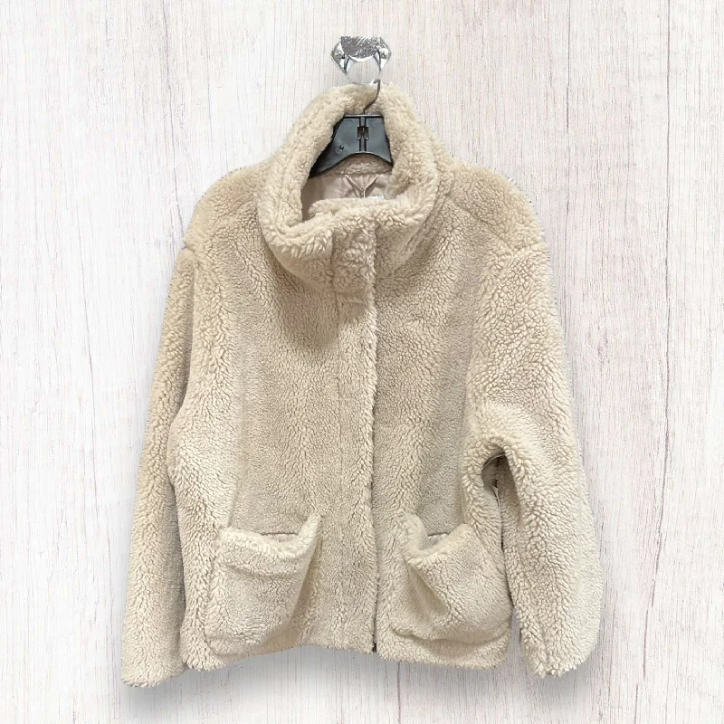 Jacket Faux Fur & Sherpa By Old Navy In Beige, Size: 2x