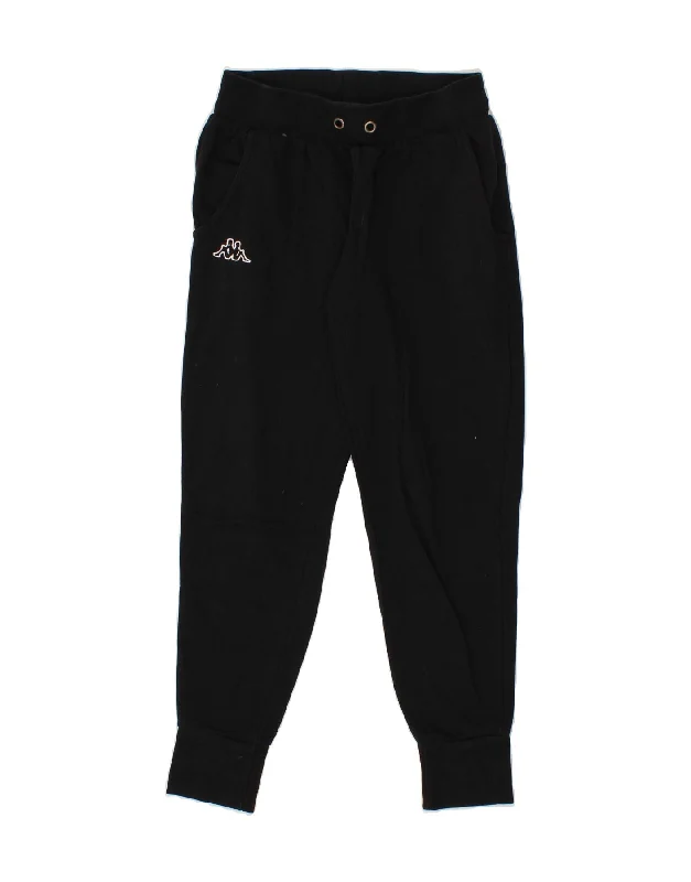 KAPPA Womens Tracksuit Trousers Joggers UK 10 Small Black Cotton