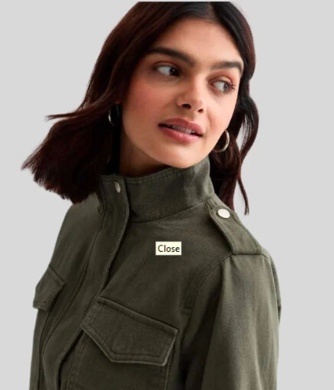 Khaki Cotton Utility Jacket