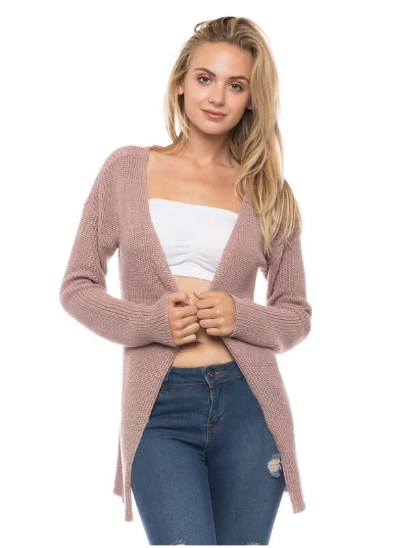 Jessica, Long sleeve knitted cardigan with back crossed