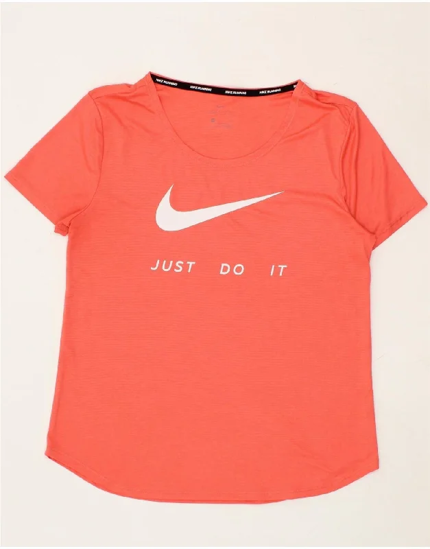 NIKE Womens Dri Fit Running UK 10 Small Orange