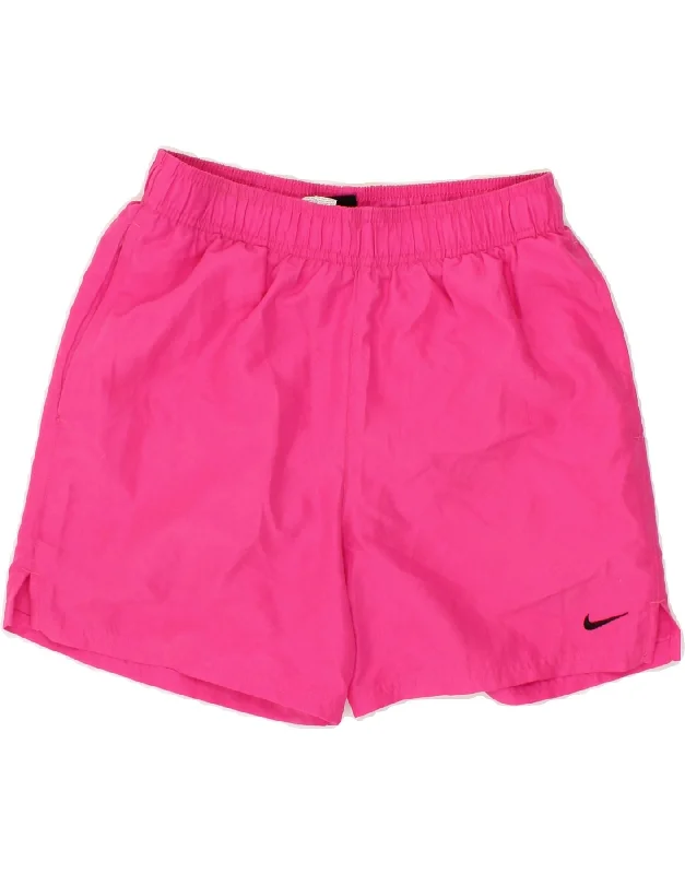 NIKE Womens Sport Shorts UK 10 Small Pink Polyester