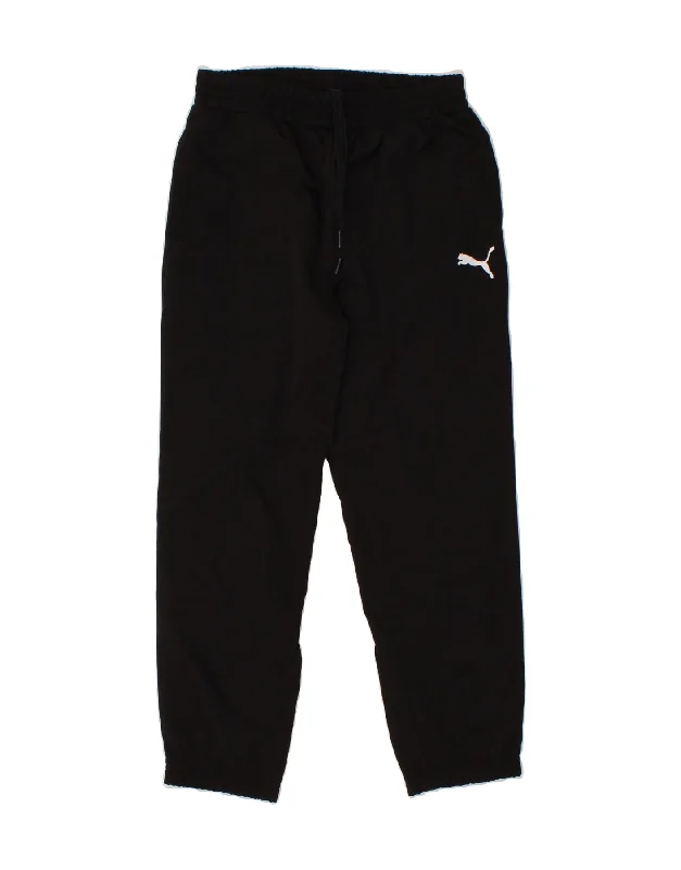 PUMA Womens Graphic Tracksuit Trousers Joggers UK 8 Small Black Polyester