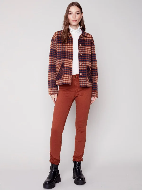 Reversible Plaid Jacket - Cinnamon