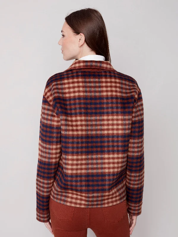 Reversible Plaid Jacket - Cinnamon