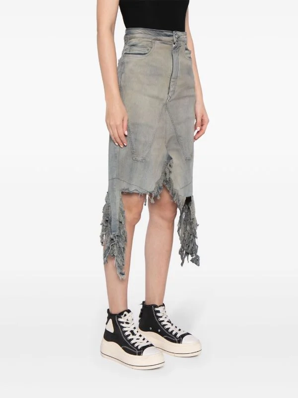 RICK OWENS DRKSHDW Women Denim Slivered Skirt