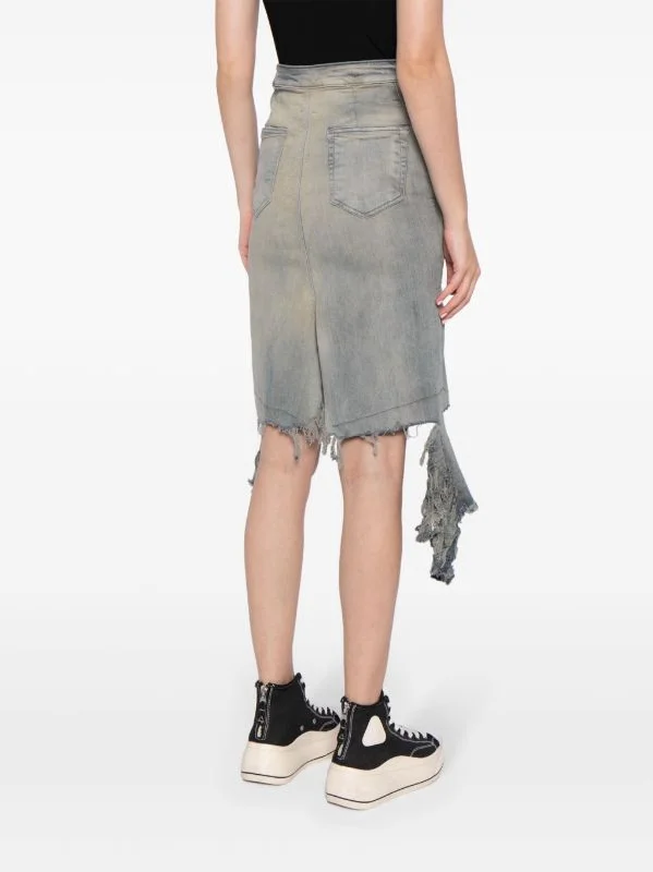 RICK OWENS DRKSHDW Women Denim Slivered Skirt