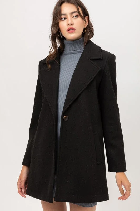 Sarai, Fleece Single Breasted Coat