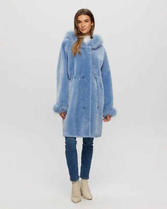 Shearling Lamb Parka With Select Cashmere Goat Trim And Cuffs