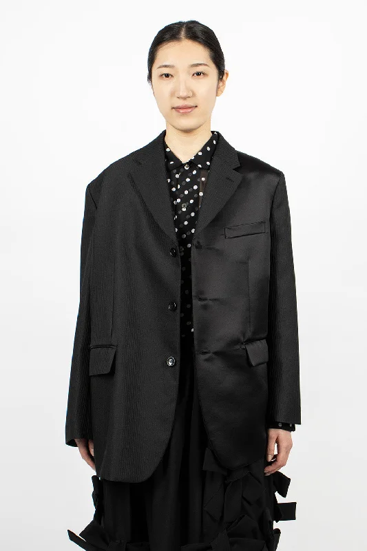 Stripe Jacquard Jacket Black