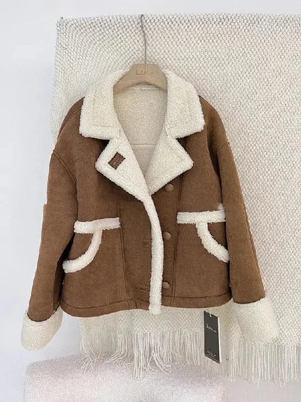 Suede Soft Waxy Lamb Coat Girl